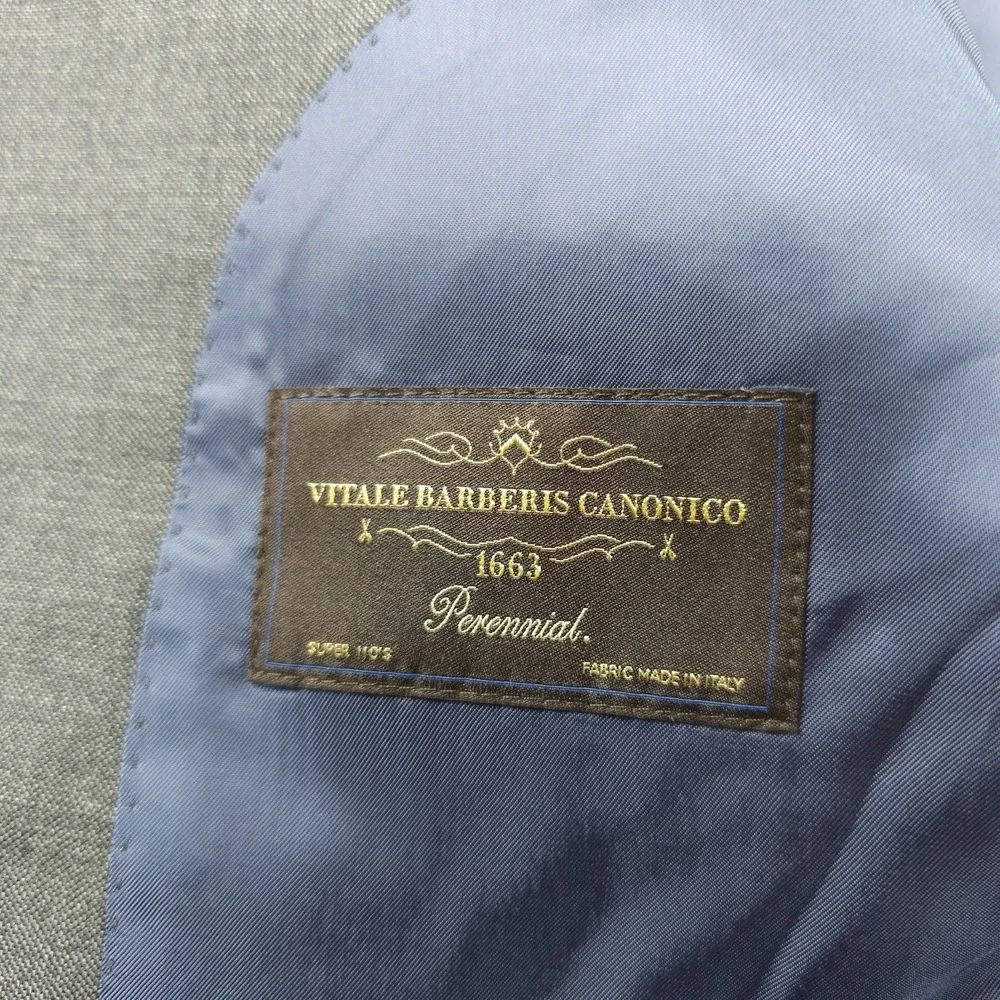 Suitsupply Jacket Mens 34 Gray VITALE BARBERIS CANONICO Napoli Int Blazer Sport - Picture 8 of 16